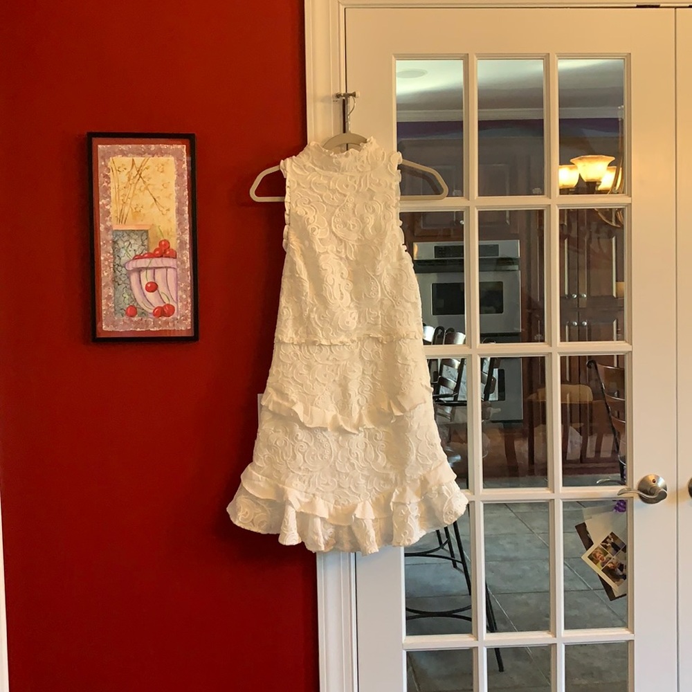 White High Neck Dress